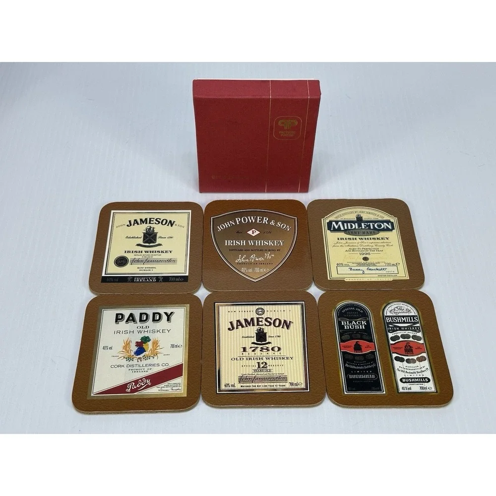 Whiskey Label 6 Coasters Made In Ireland Picture Press Limited